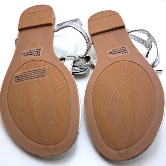 New York & Company Womens Rosette T-Strap, ALMOND Sandals - Size 9 - Picture 5 of 11